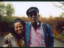 Dr. Pierrette Herzberger-Fofana  und Sembène Ousmane à  Düsseldorf 2003 ©Copyrigh P.H.F :