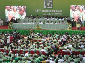 12e congrès du PDCI à Abidjan, Côte d’Ivoire, le 3 octobre 2013. AFP PHOTO/SIA KAMBOU