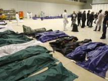 Les corps des victimes du naufrage du bateau de migrants, au large de l'île de Lampedusa, de ce jeudi 3 octobre. REUTERS/Antonio Parrinello