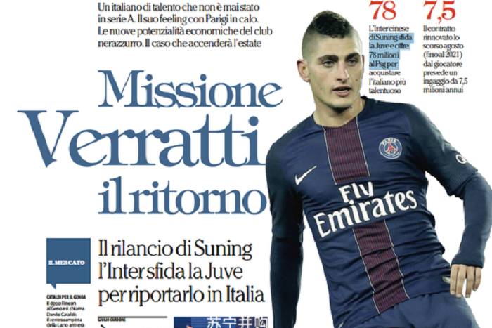 L’Inter Milan prépare une grosse offre pour Marco Verratti