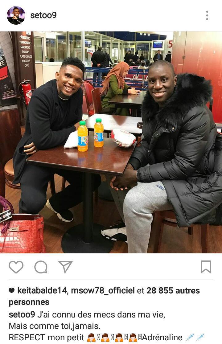 Image – Samuel Eto’o publie une photo avec Demba Ba accompagné d’un message saisissant