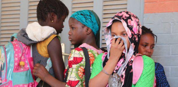 élèves de l'école Mame Yacine Diagne, après l'incident de vendredi