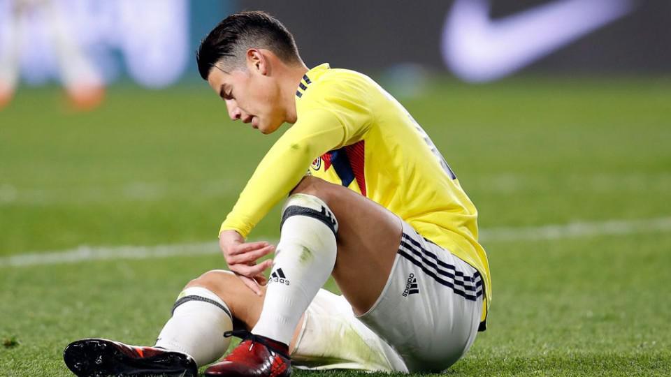 James Rodriguez sort sur blessure à la 32e minute