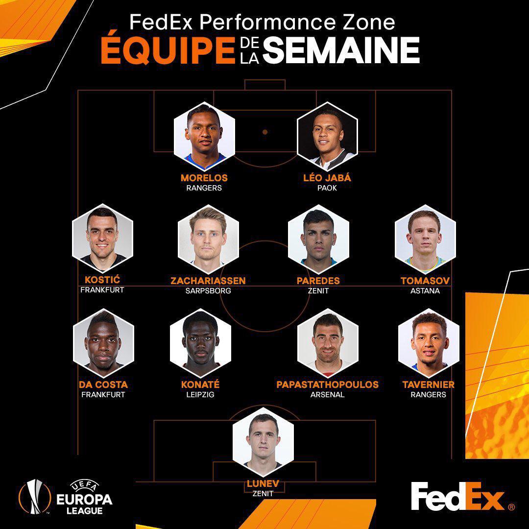 Officiel ! L'UEFA dévoile l'équipe type de cette semaine d'Europa League.