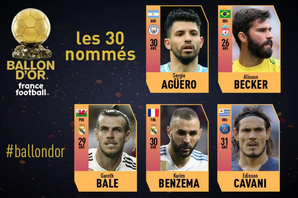 #Ballon d'Or : la liste des 30 nommés en direct