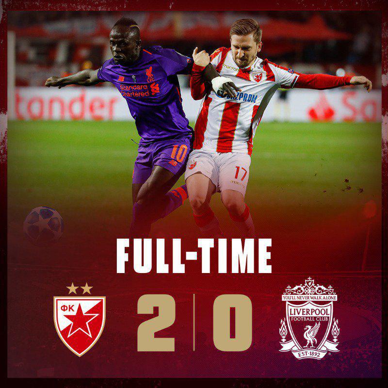 #LigueDesChampions : Sadio Mané et Liverpool s'inclinent à Belgrade et relancent complètement le groupe C