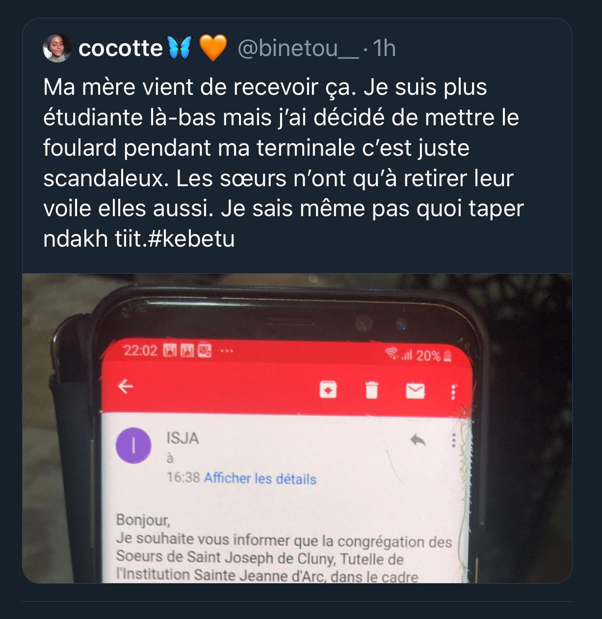 Institut Sainte Jeanne d’Arc de Dakar va interdire le port du voile dans ses écoles