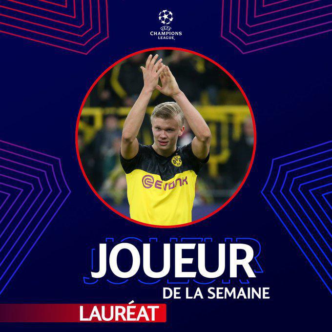 #LDC - Erling Braut Håland élu joueur de la semaine