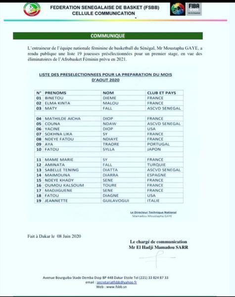 Equipe nationale Basket : Astou Traoré sort et Aya Traoré revient