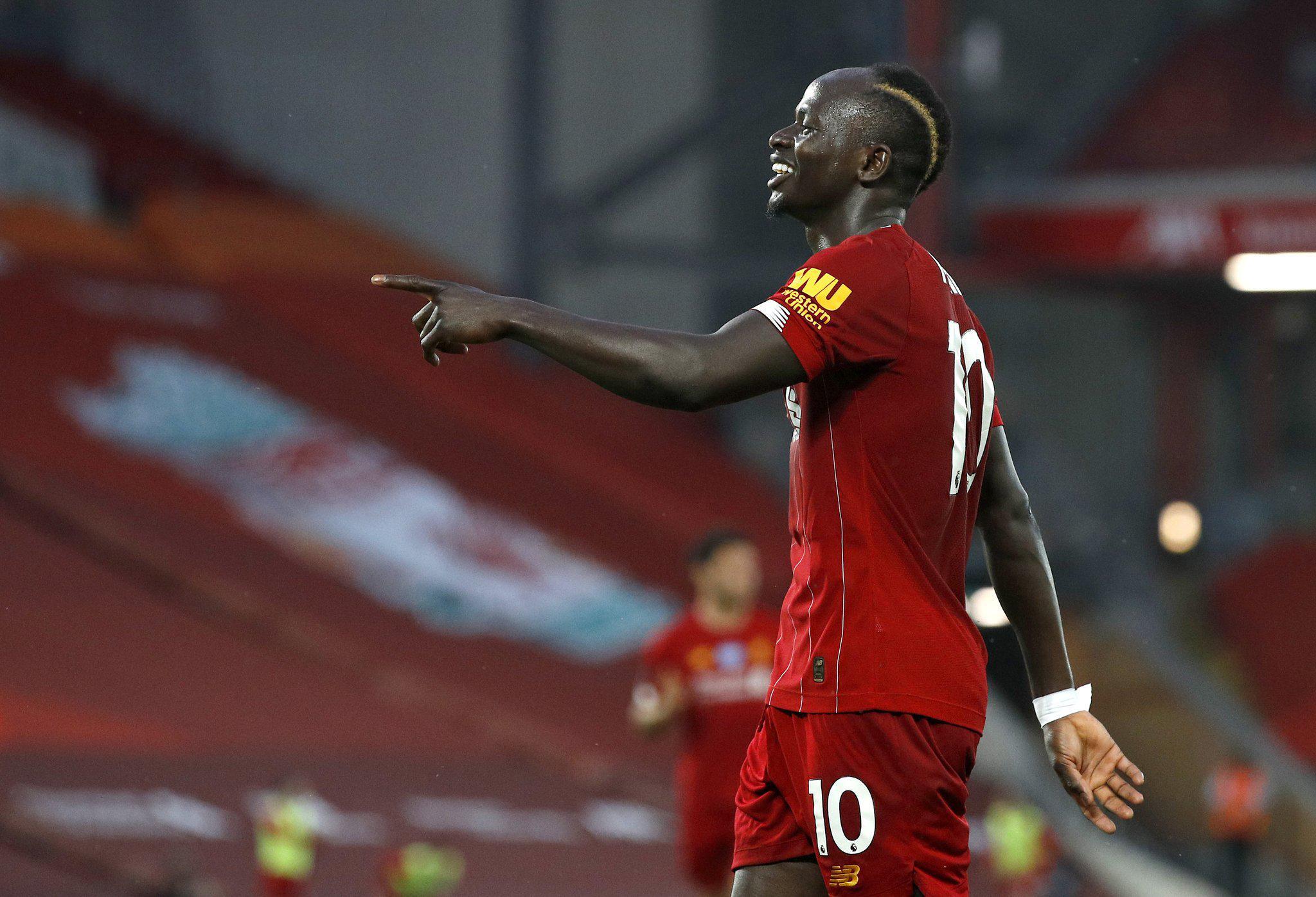 Sadio Mané après avoir inscrit le 4e but de Liverpool ce mercredi soir