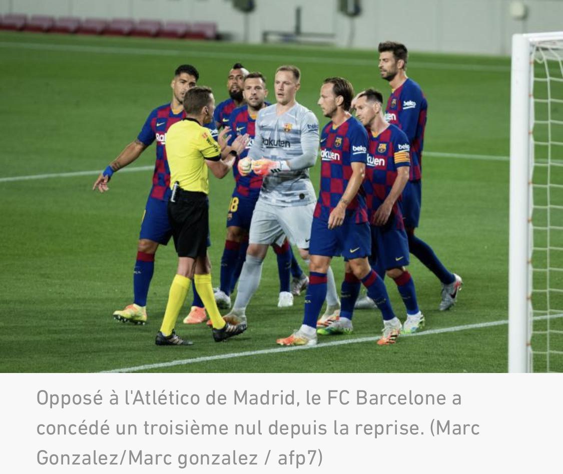 Espagne : Tenu en échec par l'Atlético de Madrid, le FC Barcelone offre un boulevard au Real Madrid