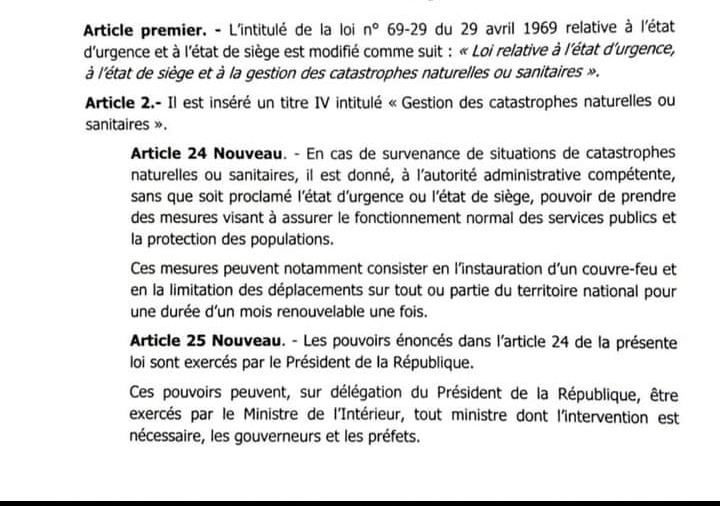 Modification de la loi relative à l'état d'urgence: ce que dit le projet de loi (Document)