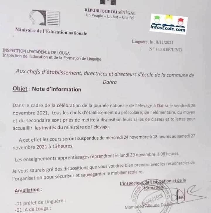 Dahra: les élèves seront privés de cours 3 jours et délogés des classes pour héberger des invités du ministre de l’Elevage