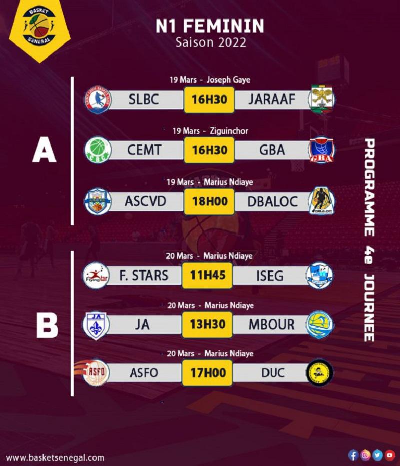 Basket – N1 Féminin  (4e journée) : ASC Ville de Dakar /DBALOC et ASFO / DUC au menu, ce week-end