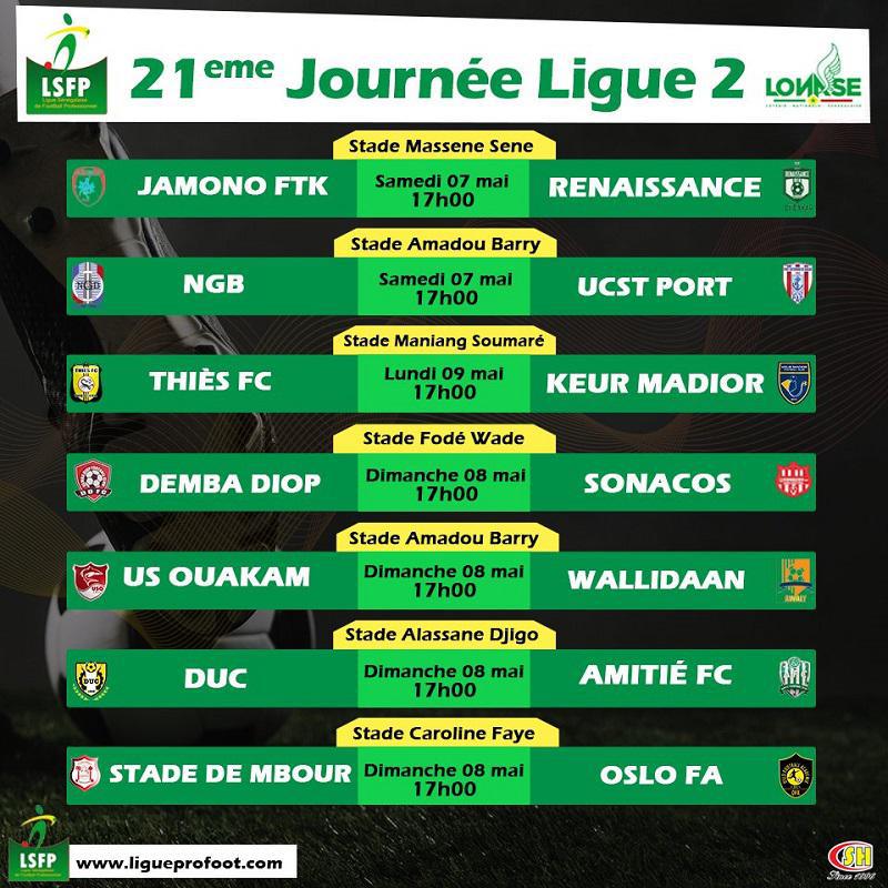 ​Ligue 2: Sonacos et Wally Daan à l'assaut de Demba Diop FC et US Ouakam