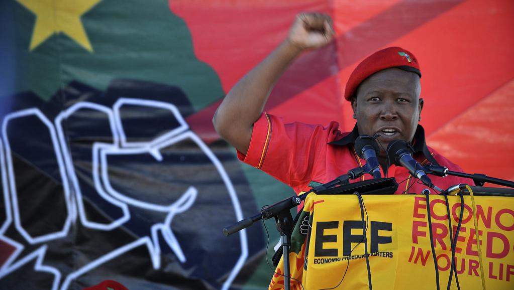 Julius Malema (ici 14 octobre 2013) affirme détenir des éléments prouvant les accusations de vol qu'il porte contre Jacob Zuma. REUTERS/Mujahid Safodien
