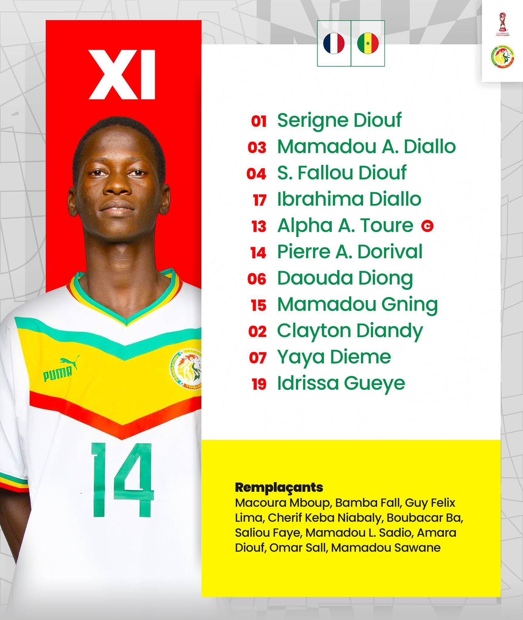 Mondial U17 : la composition du Sénégal face à la France, sans Amara Diouf
