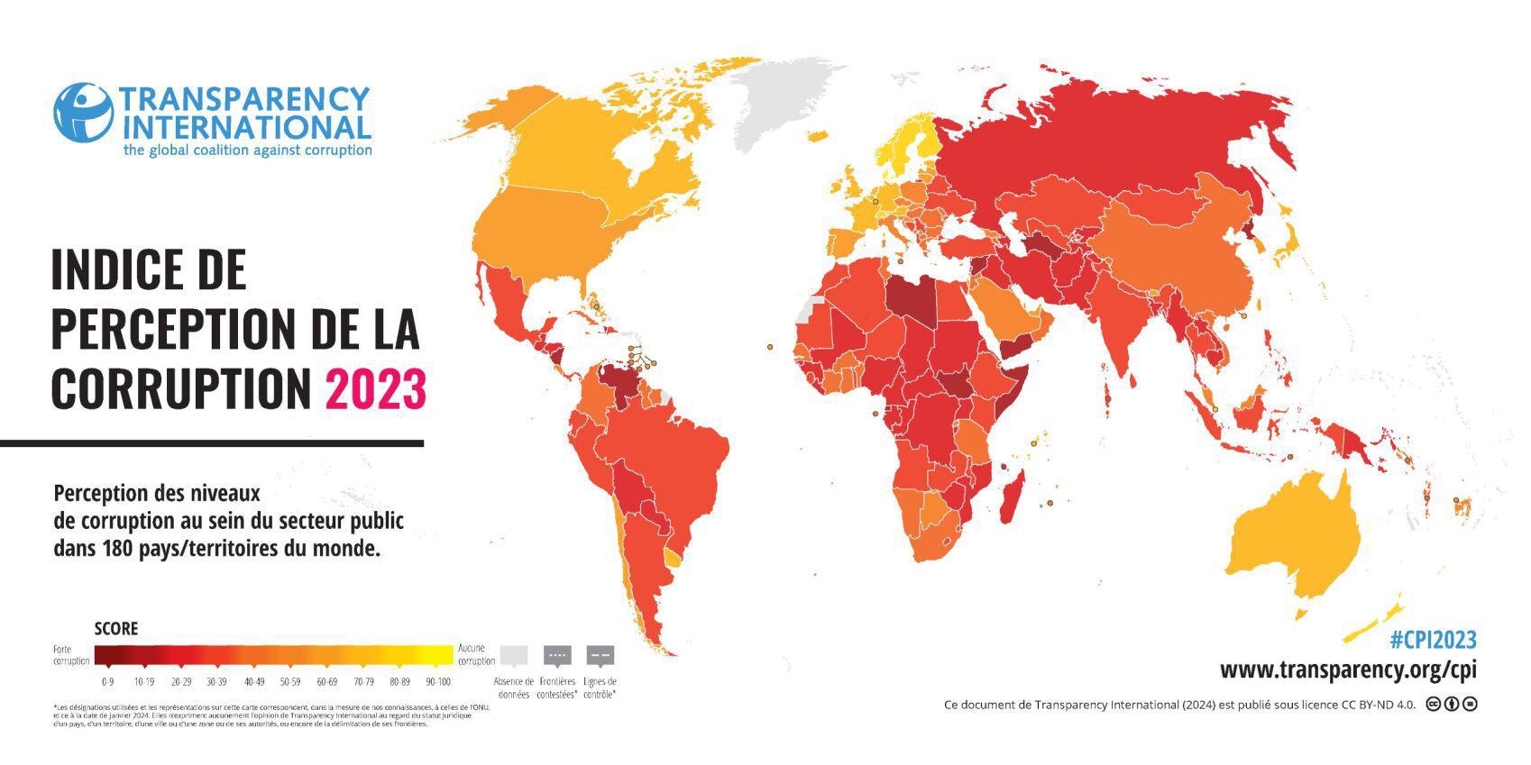 Transparency international indice de perception  de la corruption 2023 : le Sénégal occupe la 43 ème position sur 180 pays