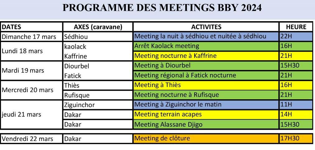 Campagne électorale : changement de programme du camp d' Amadou Ba