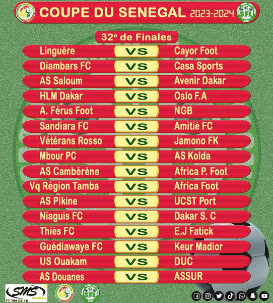 Coupe du Sénégal : deux chocs Diambars / Casa Sport et Génération Foot / Sonacos, Jaraaf défie l’ASUC