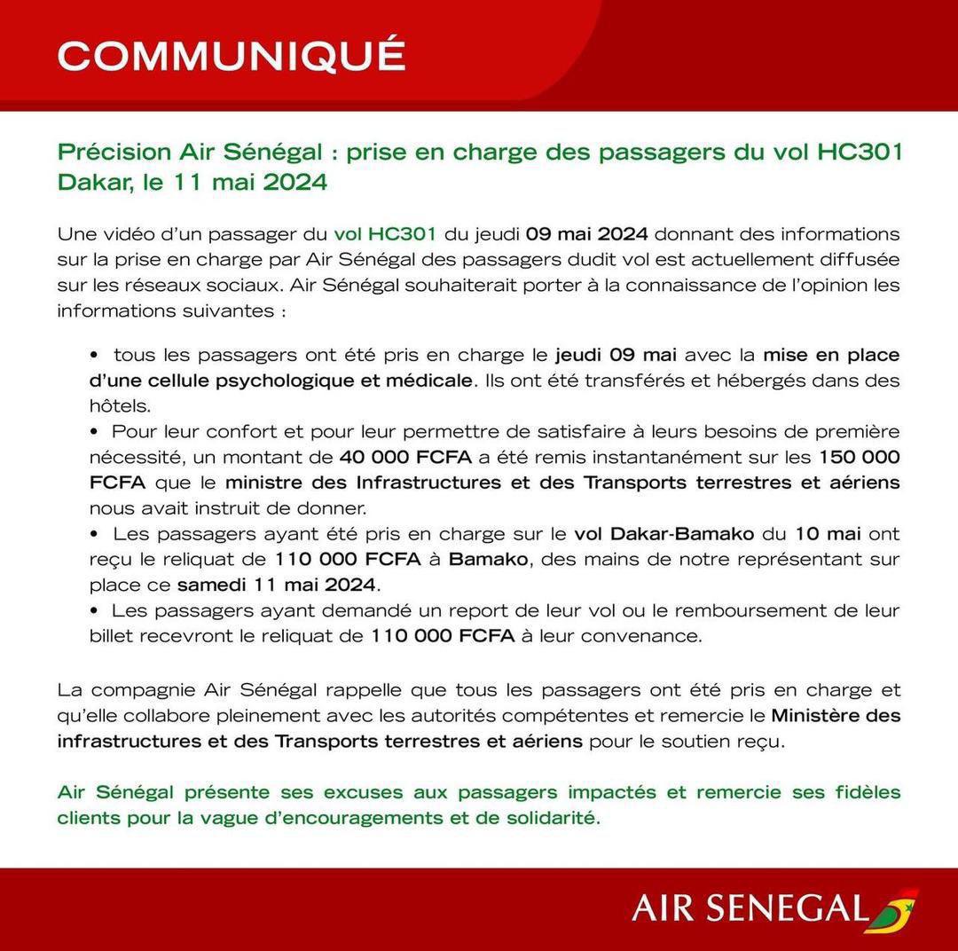 Sortie de piste de l’avion Transair à l’AIBD : Air Sénégal apporte des éclaircissements