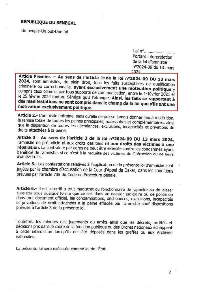 Proposition Loi interprétative de PASTEF sur l’amnistie : une « farce » pour « protéger ses militants » et « sacrifier les autres », selon TAS