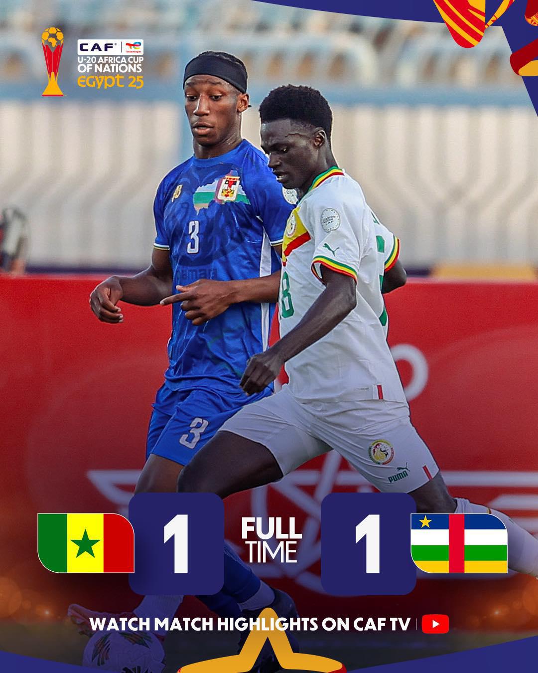CAN U20 : Le Sénégal accroché d’entrée par la Centrafrique (1-1)