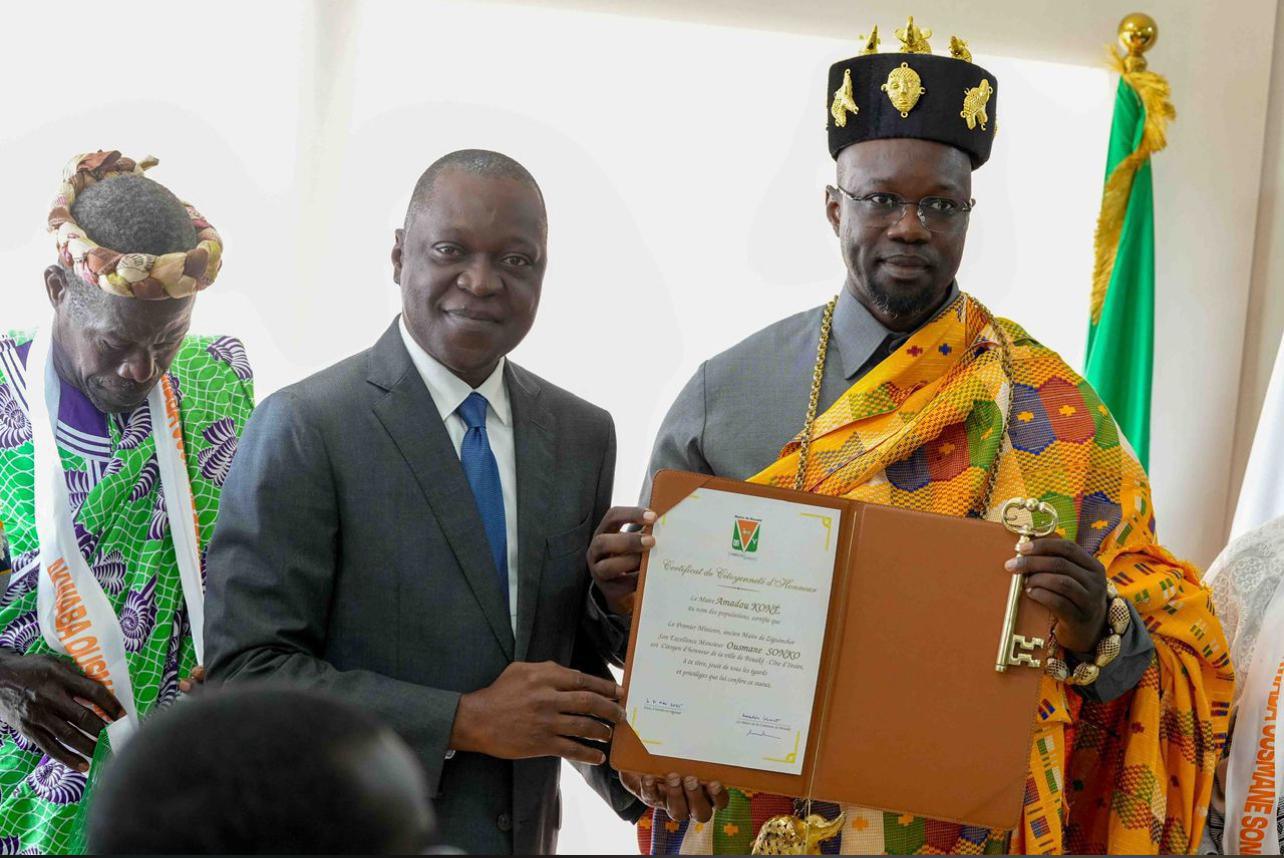 Côte d’Ivoire : Ousmane Sonko élevé au rang de citoyen d’honneur de Bouaké