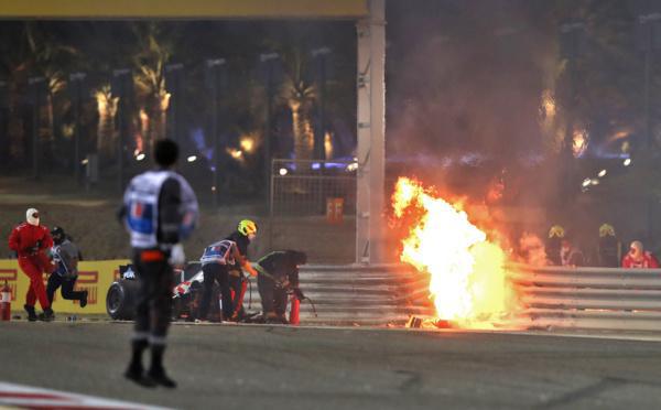 Formule 1: Romain Grosjean miraculé après un très violent accident lors du Grand Prix de Bahreïn