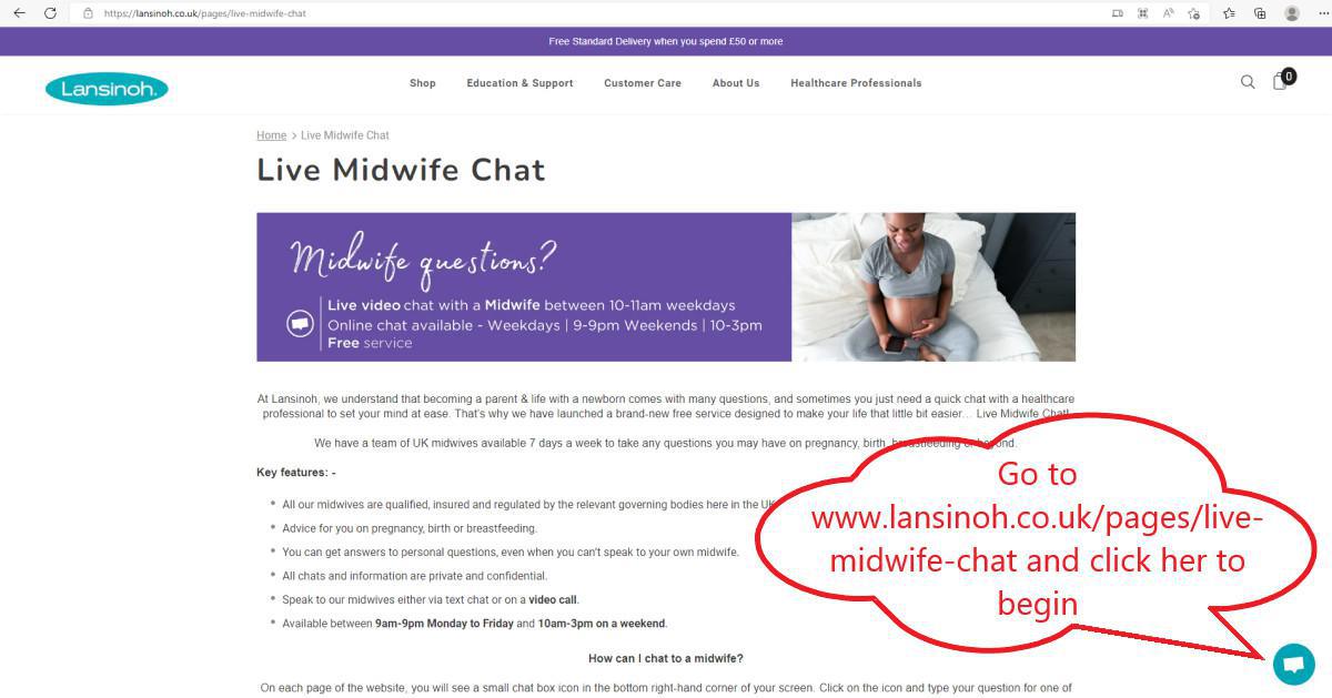 Lansinoh - Free Midwife Chat Service