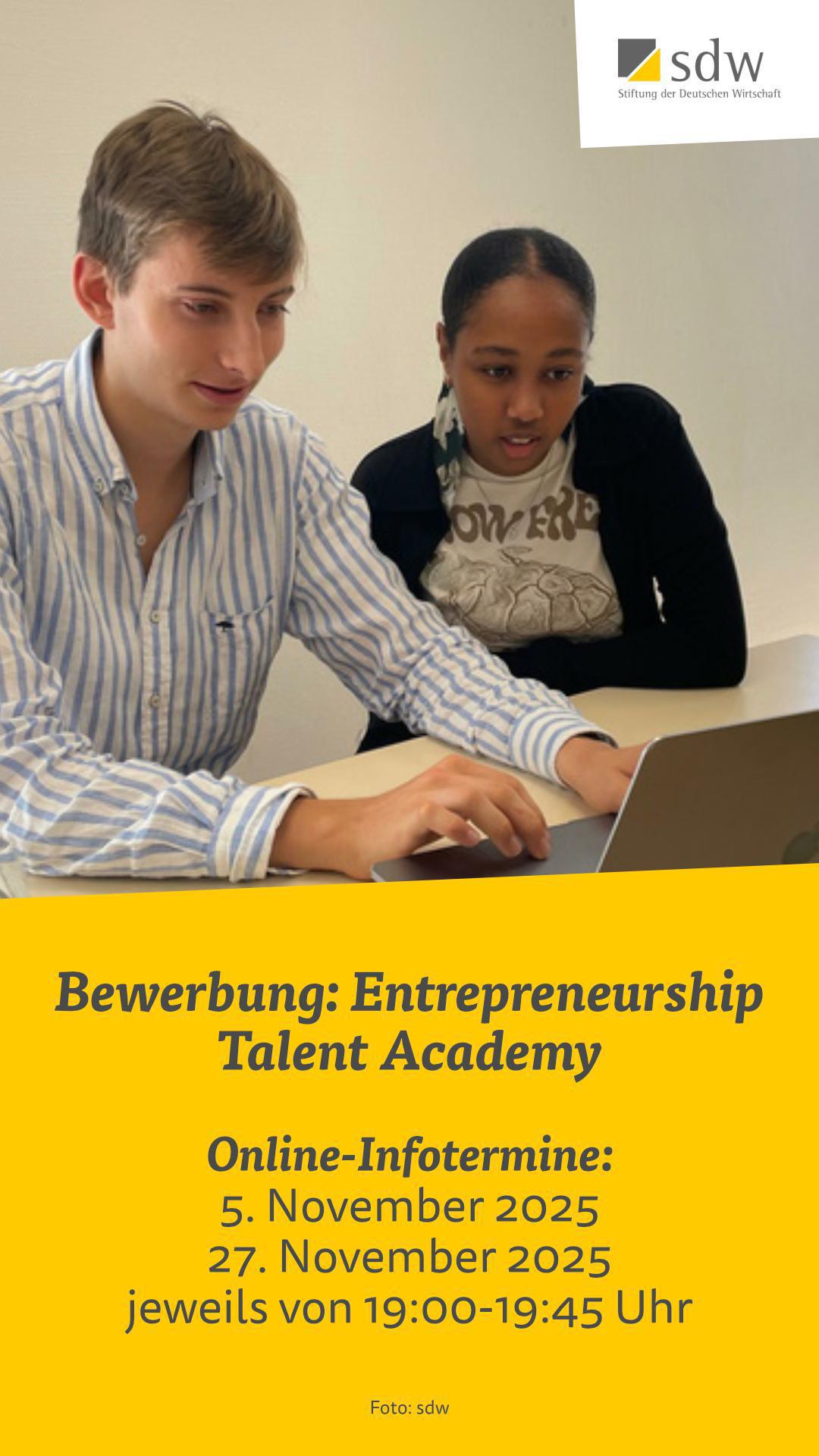 Entrepreneurship Talent Academy - Jetzt bis 7. Dezember bewerben!