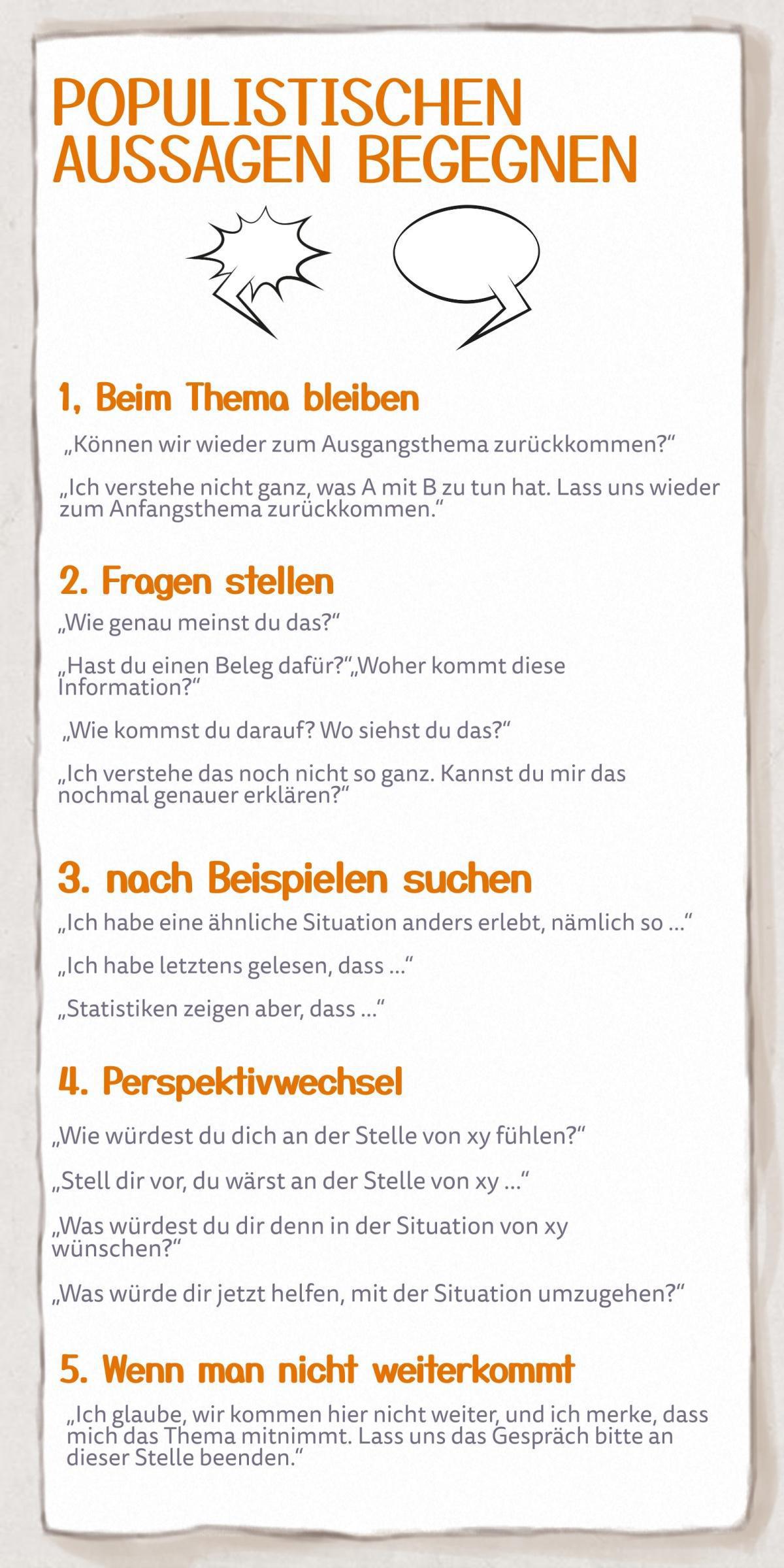 „Zwischen Stammtisch und Social Media: So gehst du mit populistischen Aussagen um“ „Zwischen Stammtisch und Social Media: So gehst du mit populistischen Aussagen um“