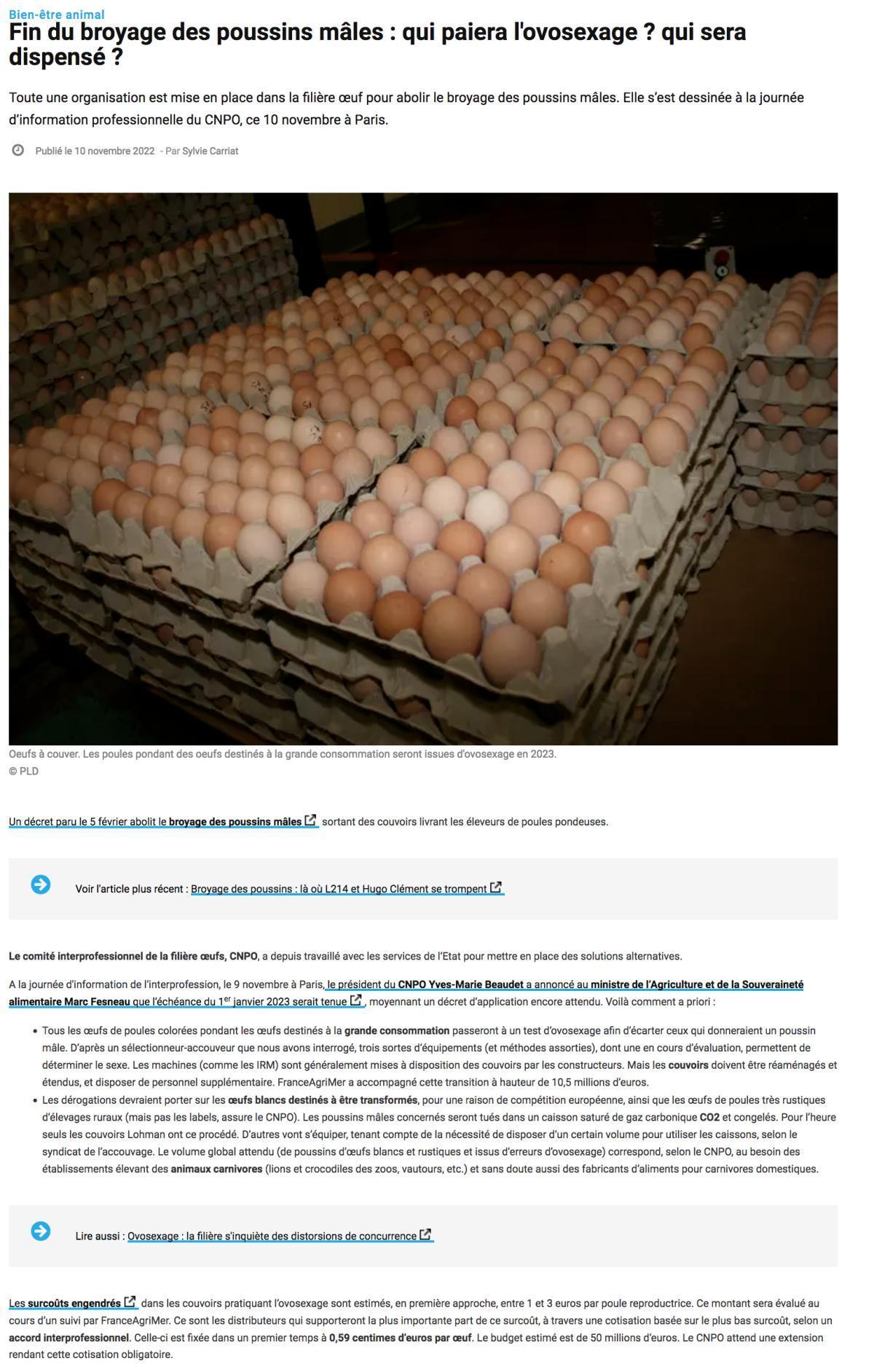 Broyage des poussins, l'éthique à la moulinette. Broyage des poussins, l'éthique à la moulinette.