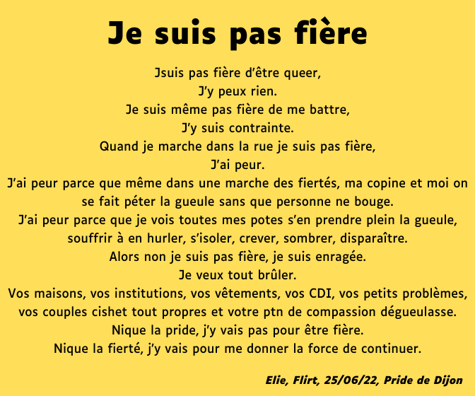 Je suis pas fière