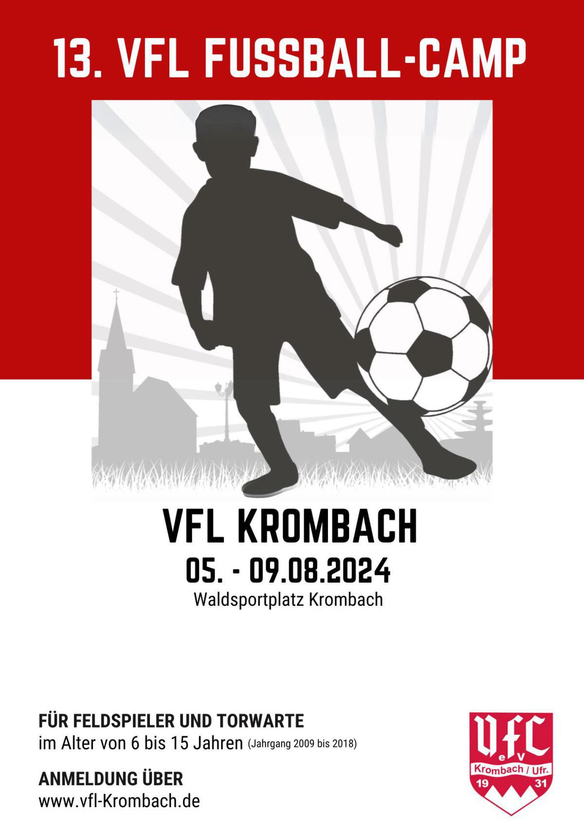 VfL Fußball&shy;camp vom 05.-09. am Wald&shy;sport&shy;platz