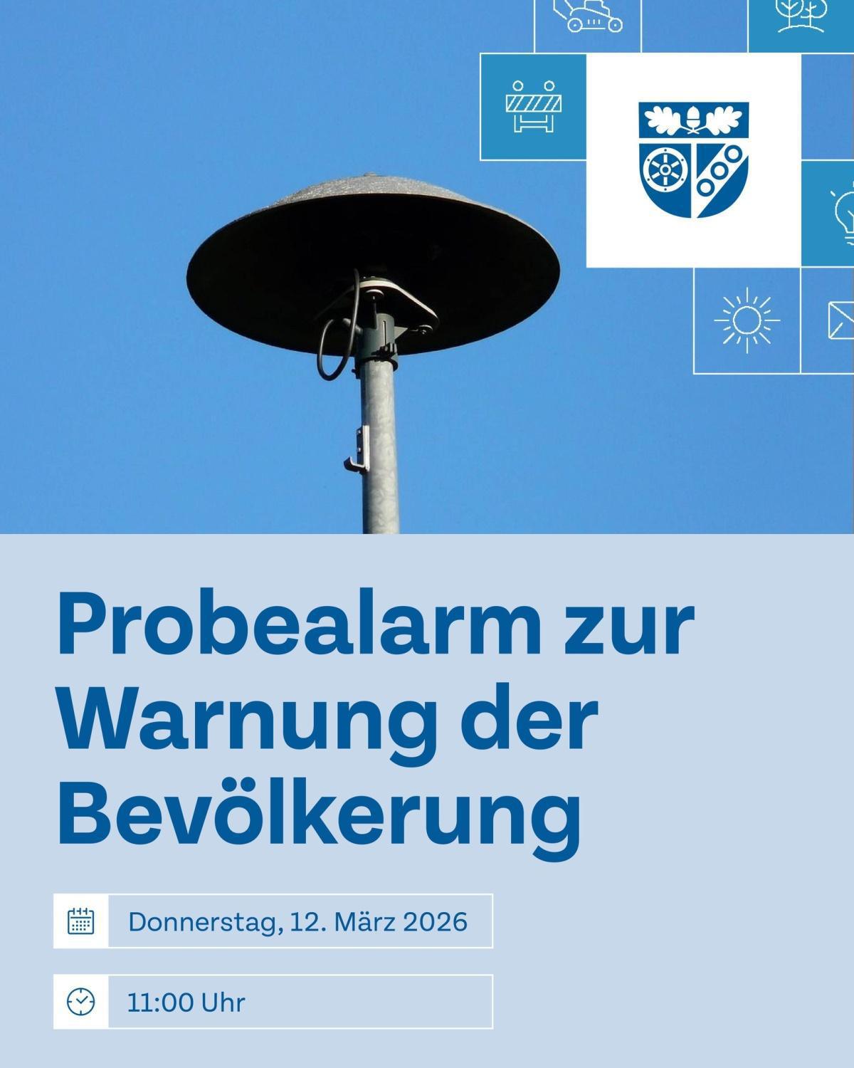 Landesweiter Probealarm am 13.03.2026 um 11 Uhr