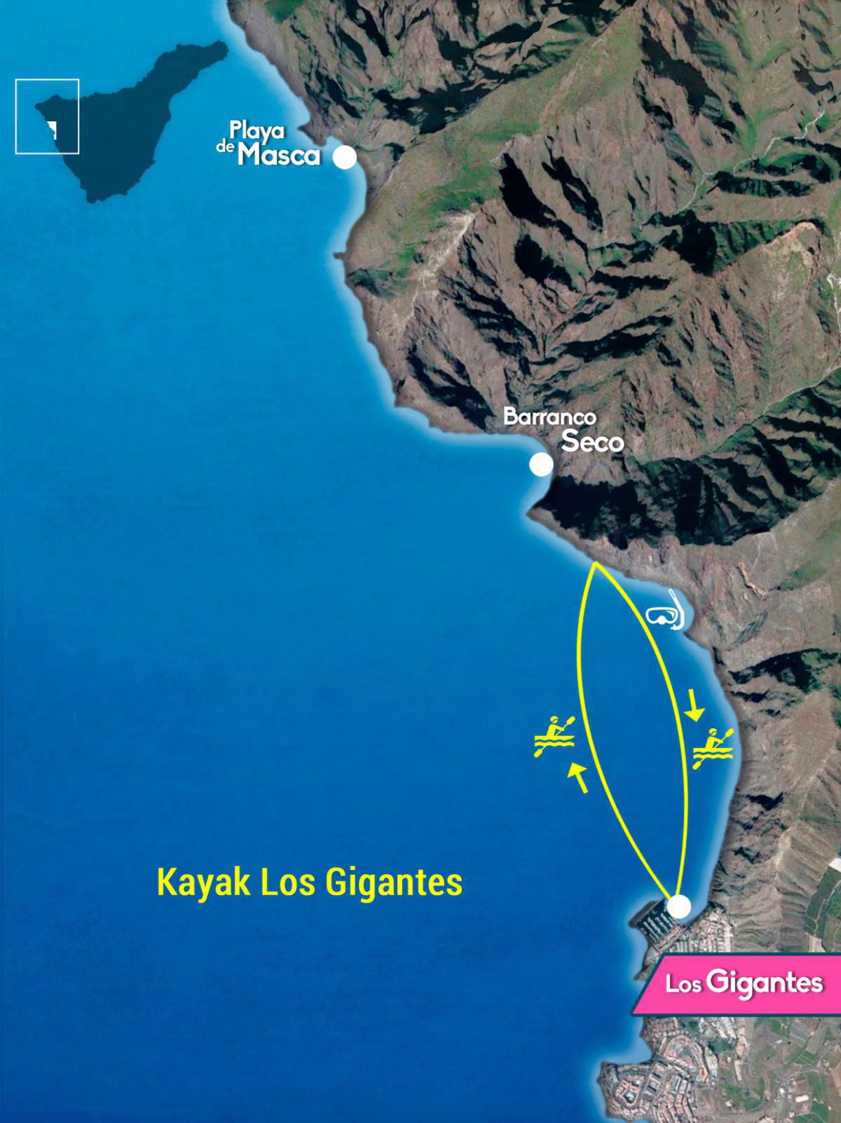 Kayak a la sombra de Los Gigantes Kayak a la sombra de Los Gigantes