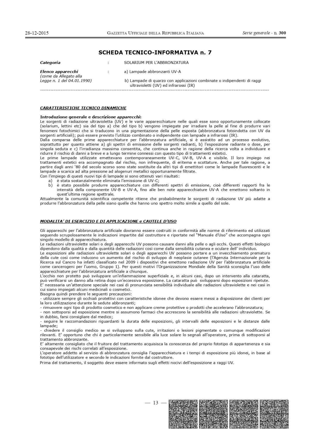 DECRETO MINISTERIALE 206 DEL 2015 allegato alla legge 1 del 4 GENNAIO 1990