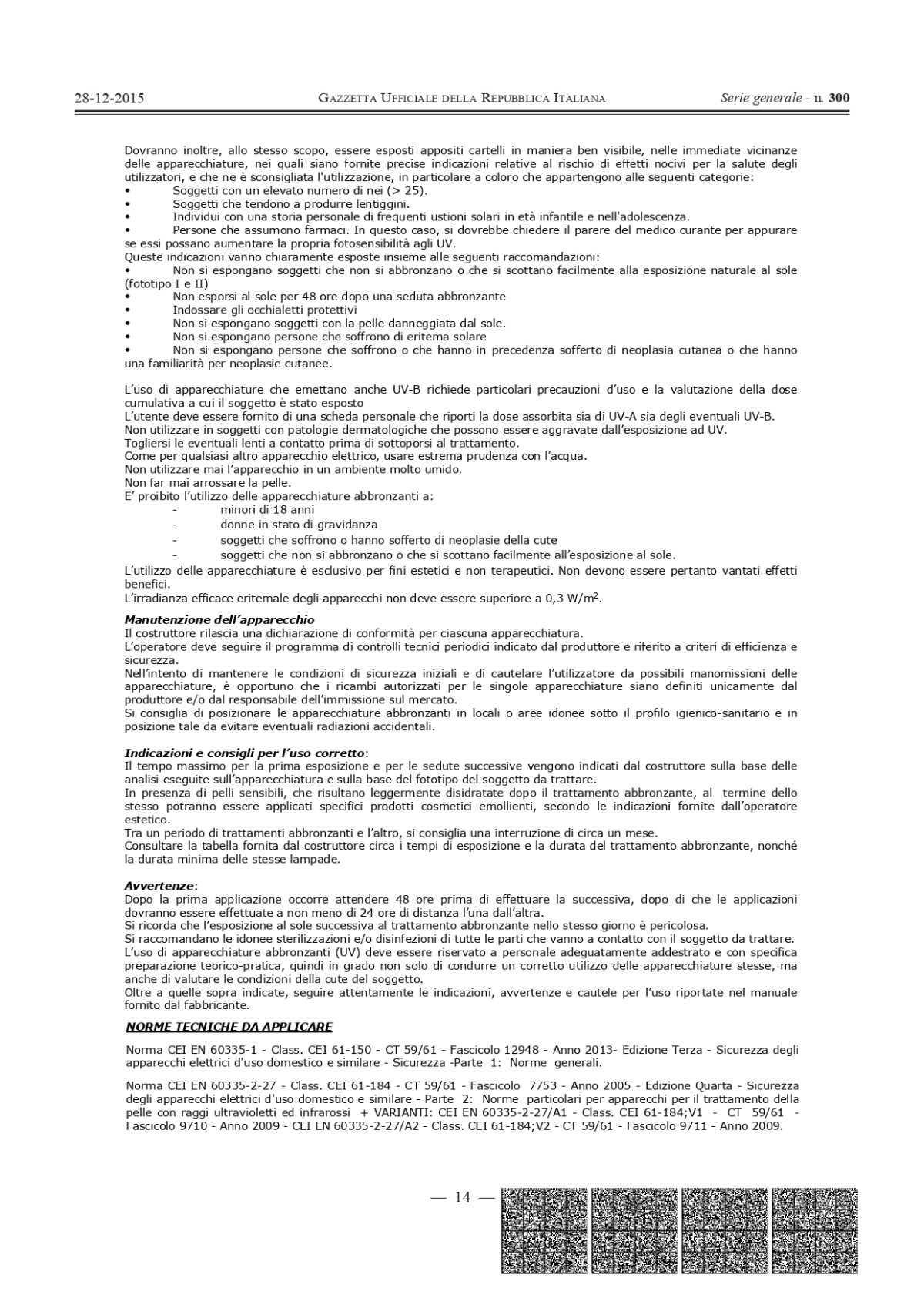 DECRETO MINISTERIALE 206 DEL 2015 allegato alla legge 1 del 4 GENNAIO 1990