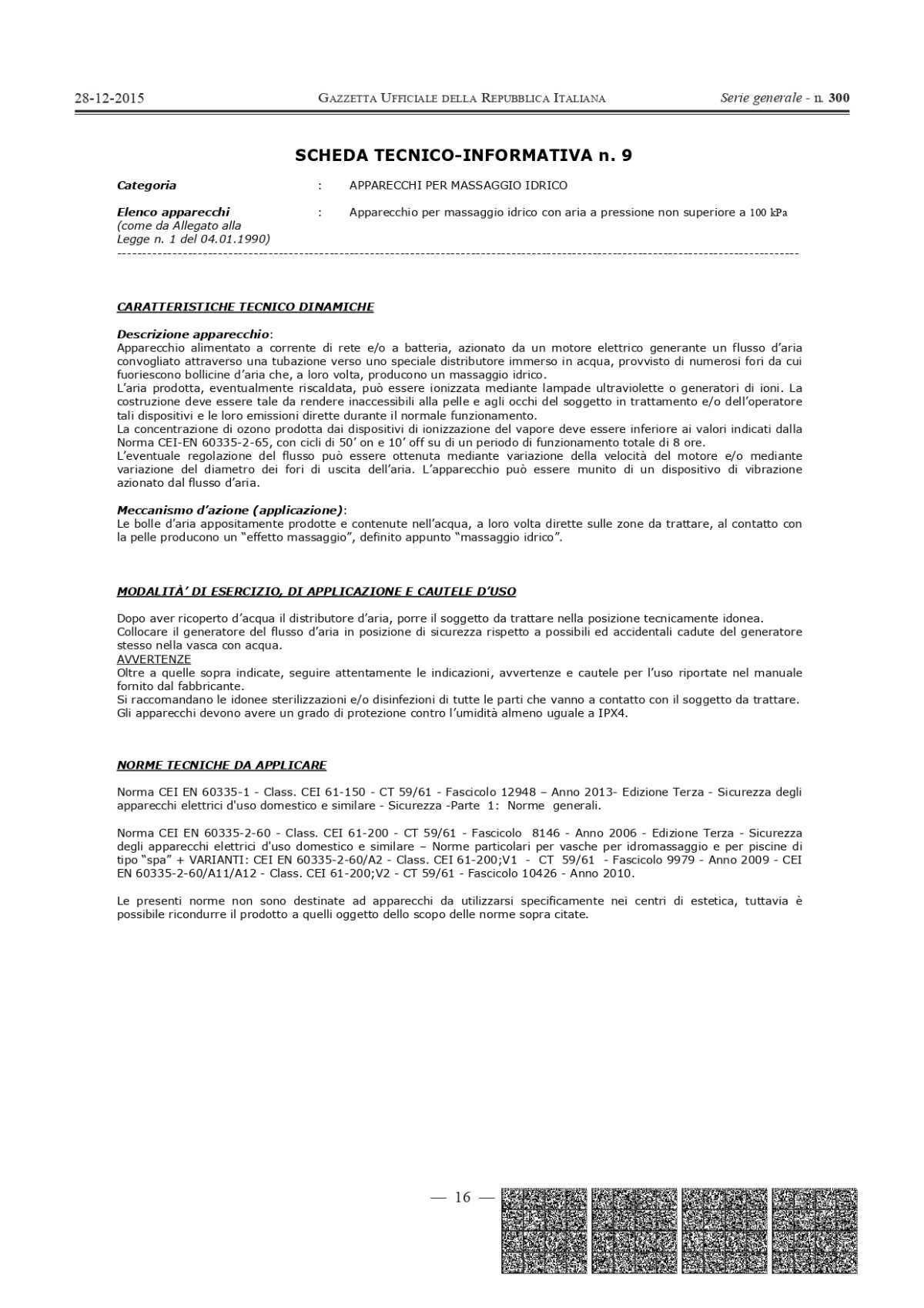 DECRETO MINISTERIALE 206 DEL 2015 allegato alla legge 1 del 4 GENNAIO 1990