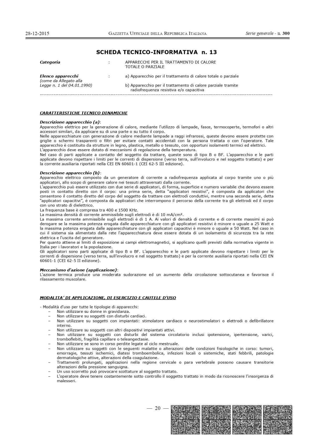 DECRETO MINISTERIALE 206 DEL 2015 allegato alla legge 1 del 4 GENNAIO 1990