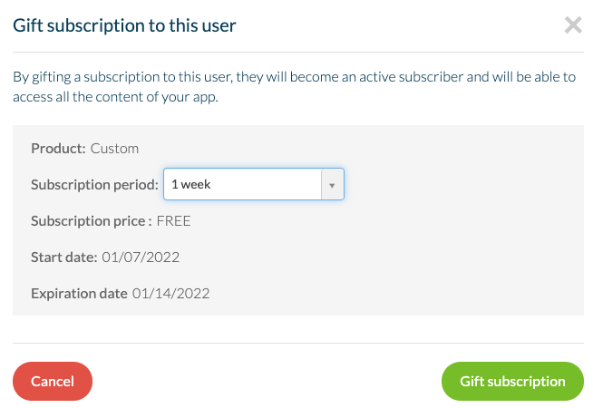 App Subscription Purchase Format In - App Purchase - Manage User's Subscriptions