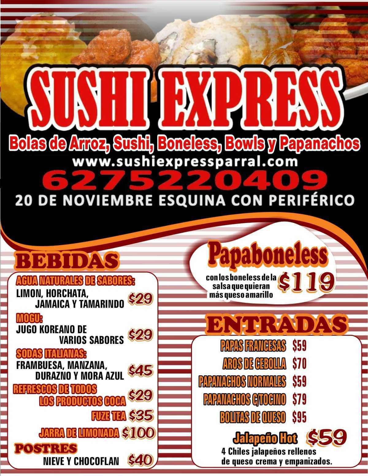 Menú Sushi Express