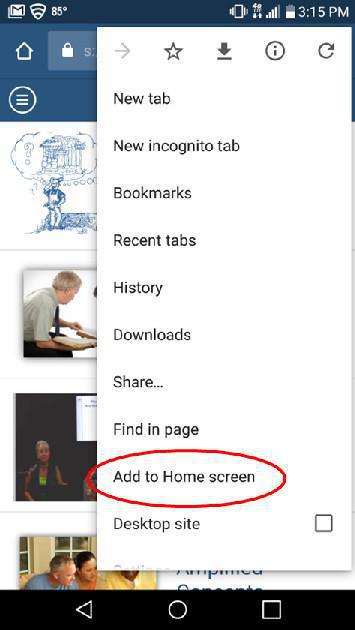 Agregar App a Inicio (dispositivos Android) Agregar App a Inicio (dispositivos Android)
