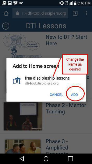 Agregar App a Inicio (dispositivos Android) Agregar App a Inicio (dispositivos Android)