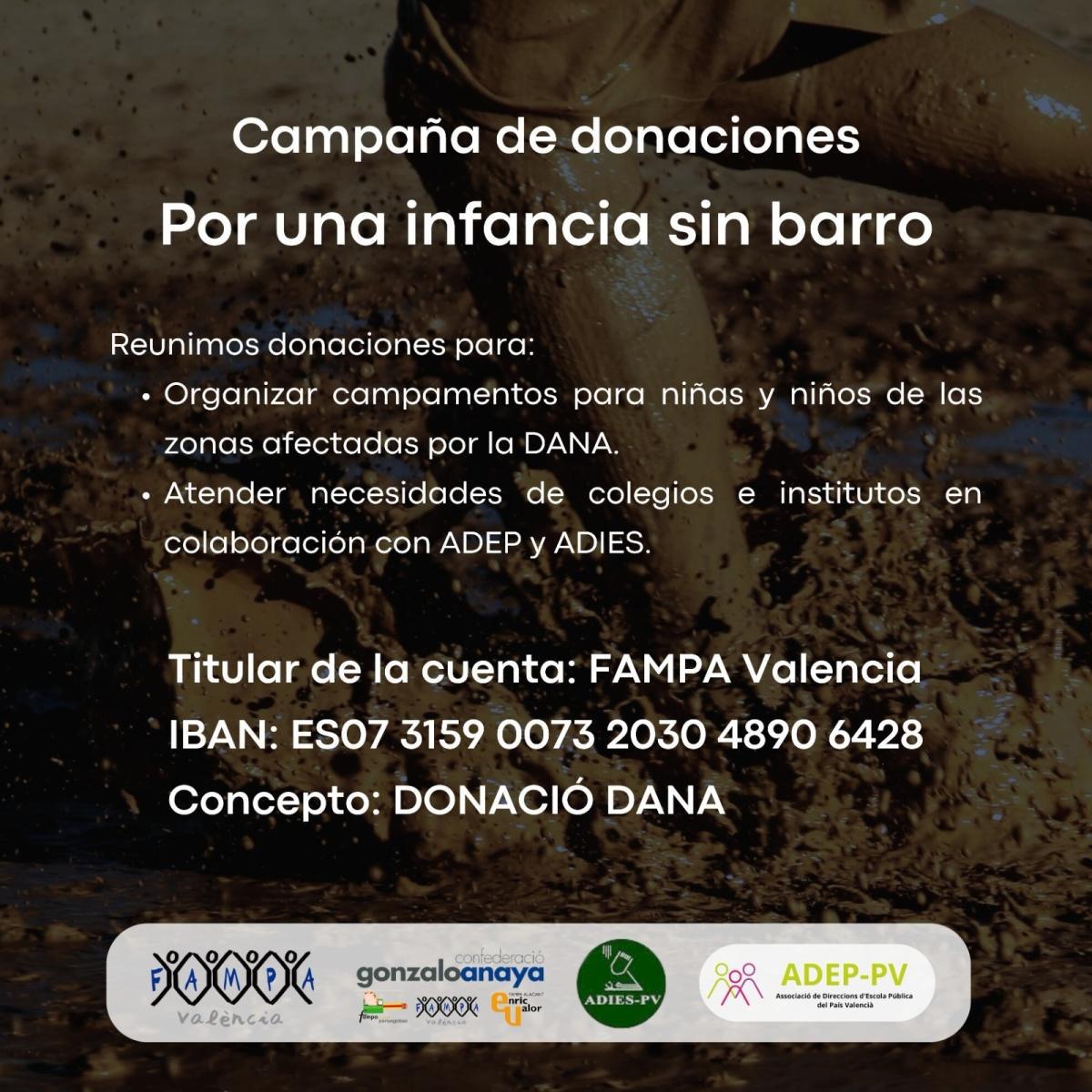 CAMPAÑA DONACIÓN "POR UNA INFANCIA SIN BARRO"