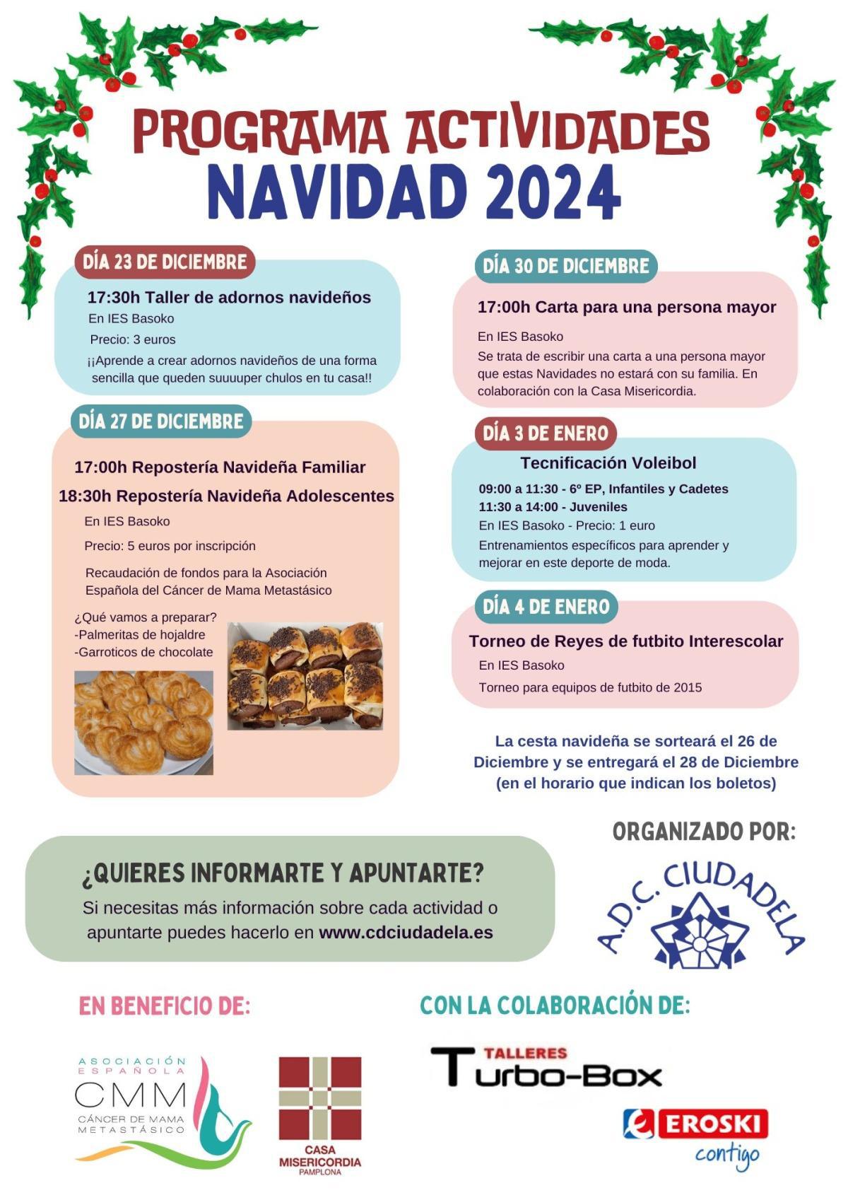 Navidad 2024 programa actividades A.D.C. Ciudadela