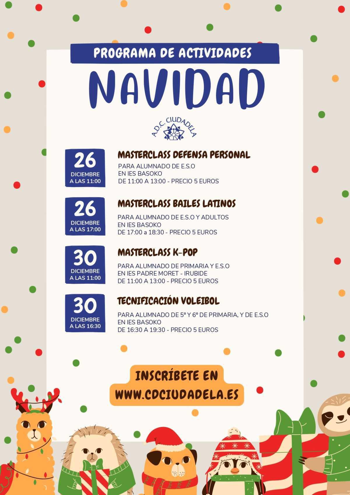 Navidad 2025 programa actividades A.D.C. Ciudadela