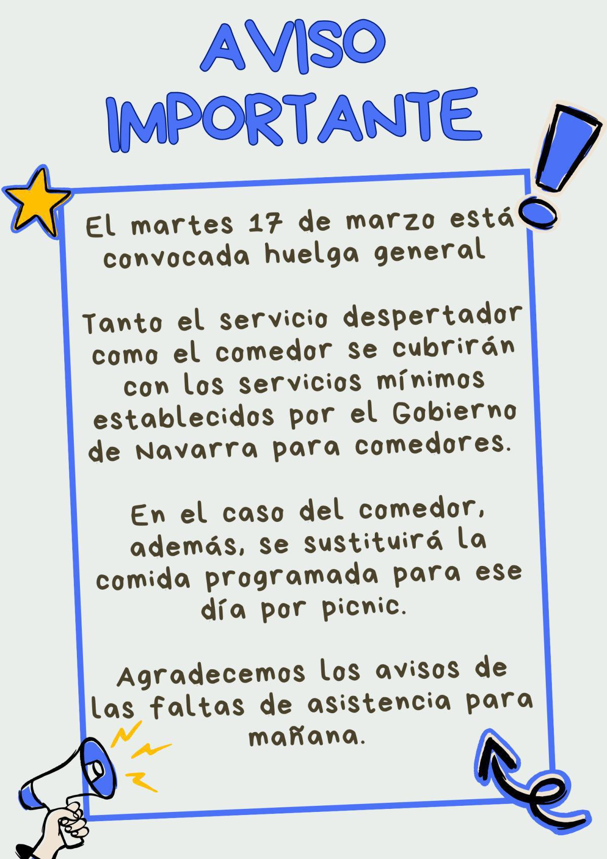 NUEVO AVISO HUELGA 17 MARZO NUEVO AVISO HUELGA 17 MARZO