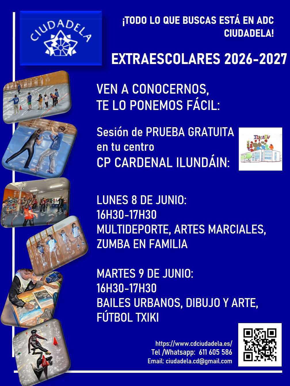 ¡Gratis! Prueba un día una extraescolar de ADC Ciudadela